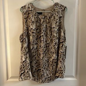 Jones New York Women's Brown and Gold Patterned Sleeveless Top Size 20W NEW